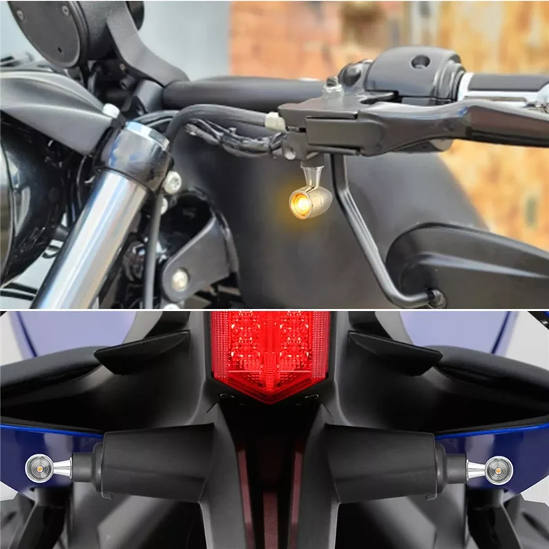Motorcycle Turn Signal Light Bullet Clignotant Moto LED Light 8mm 12V LED Turn Signal Universal LED Motorcycle Indicator Lamps