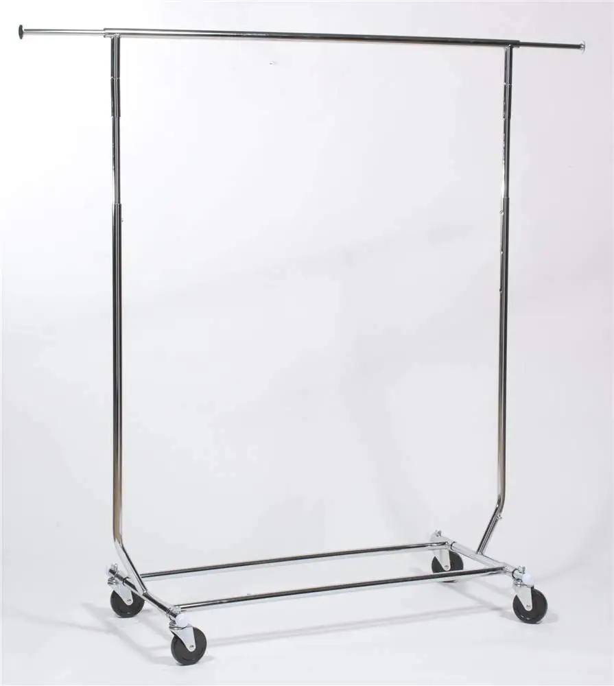 Collapsible Chrome Garment Rack for Retail Display, Customized