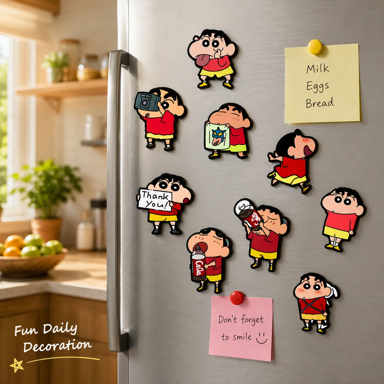 Crayon Shin-chan Character Creative Magnetic Refrigerator Poster, Ins Entry Door Home Decor Poster view 4