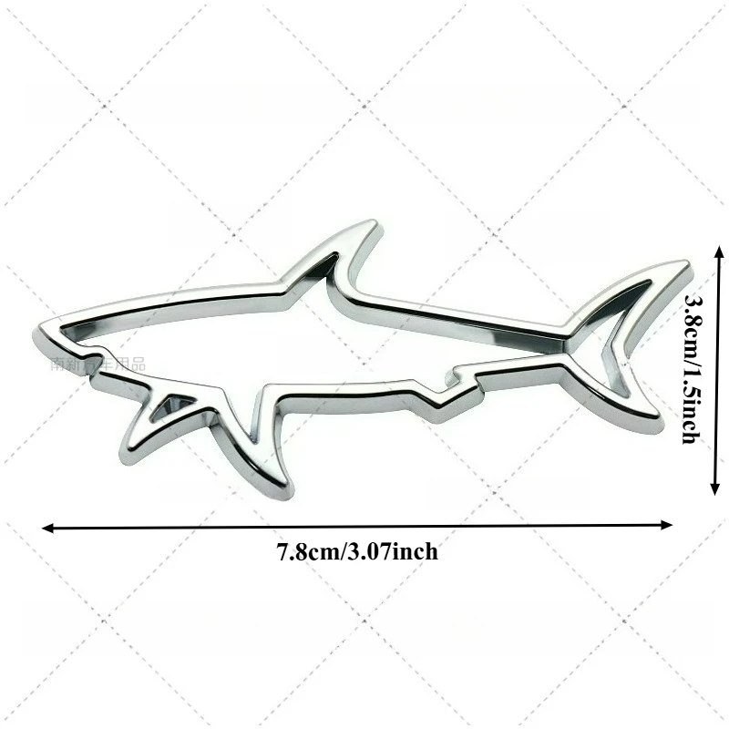 High-quality Modification Metal Stickers Hollowed-out Shark Body Decoration Scratch Coverage Car Personalized Accessories