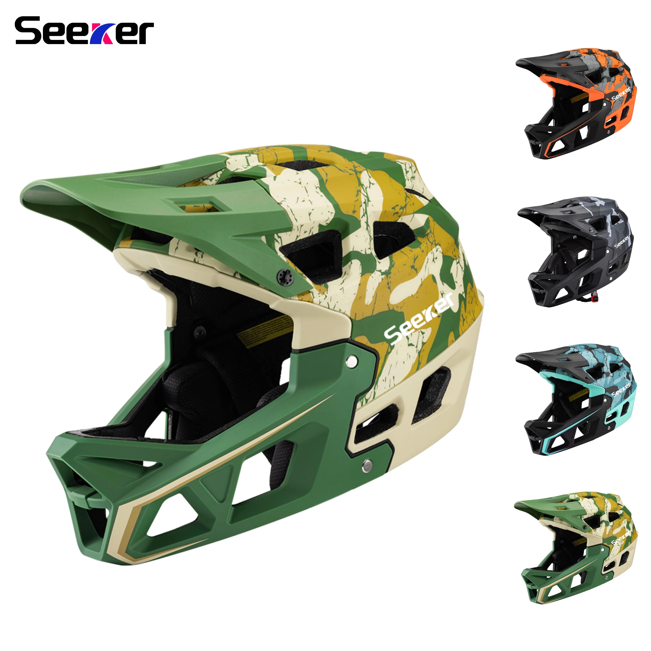 

Seeker Mountain Bike Helmet Adult One-piece Downhill Cross-country Protection Cycling Helmet Men's and Women's Bicycle Helmets