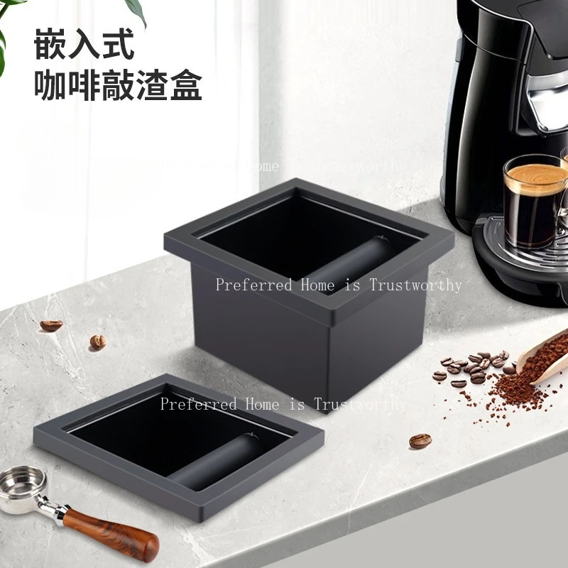 

Встроенное контейнер для кофе из нержавеющей стали без дна, плоского горла, квадратное мусорное ведро на столешнице