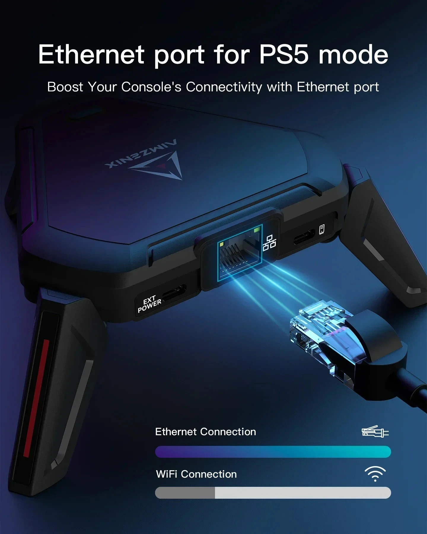 Convertitore tastiera e mouse AIMZENIX AX600 MONSTER Pro per PS5, Xbox Series X | S, Switch - Adattatore da gioco FPS Plug & Play con 3,5