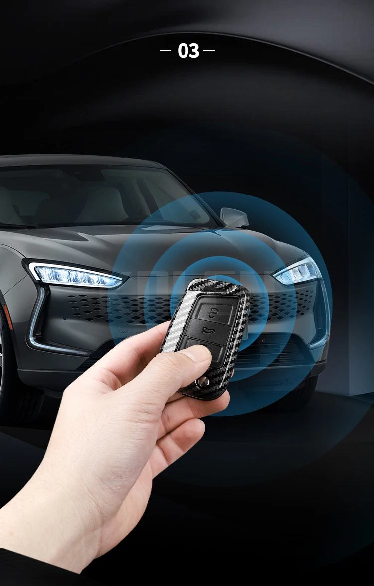 3 4 Tasten Carbon Faser Auto Schlüssel Fall Abdeckung Für VW Volkswagen Golf 7 Tiguan MK2 Für SEAT Ateca Leon FR2 Ibiza für Skoda Octavia – Detail 5