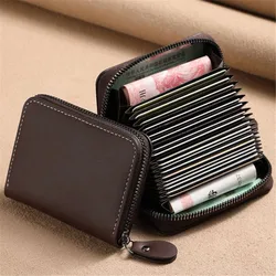 Men's Wallet PU Leather Business Bank Credit Card Holder Cover Coin Pouch for Male Zipper Pocket Card Bag Wallets Card Organizer