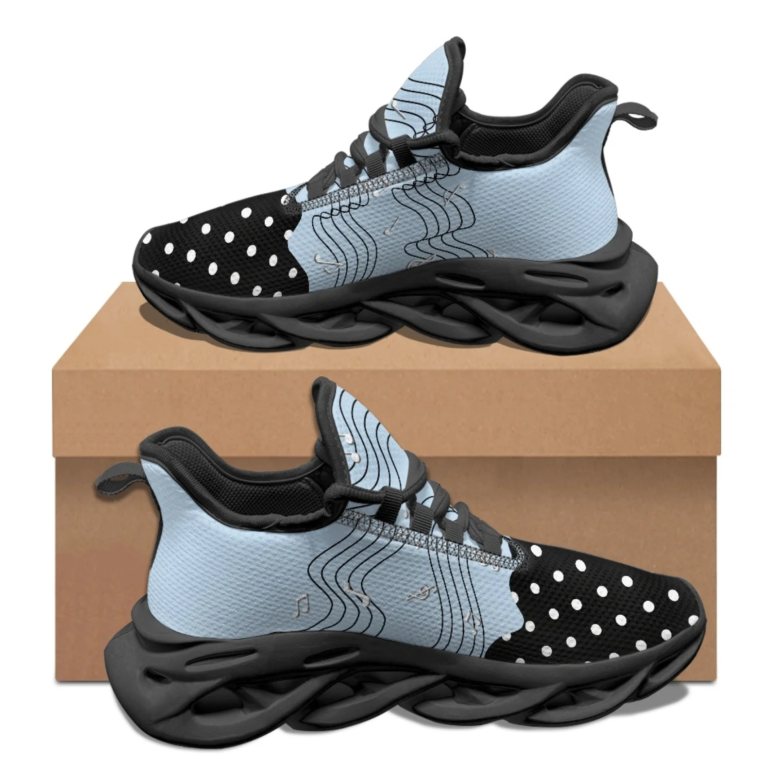 PENSTROLL Guitar Music Note Breathable Running Shoes for Gym Mesh & EVA Blade Running Sneaker Men's Running Shoes