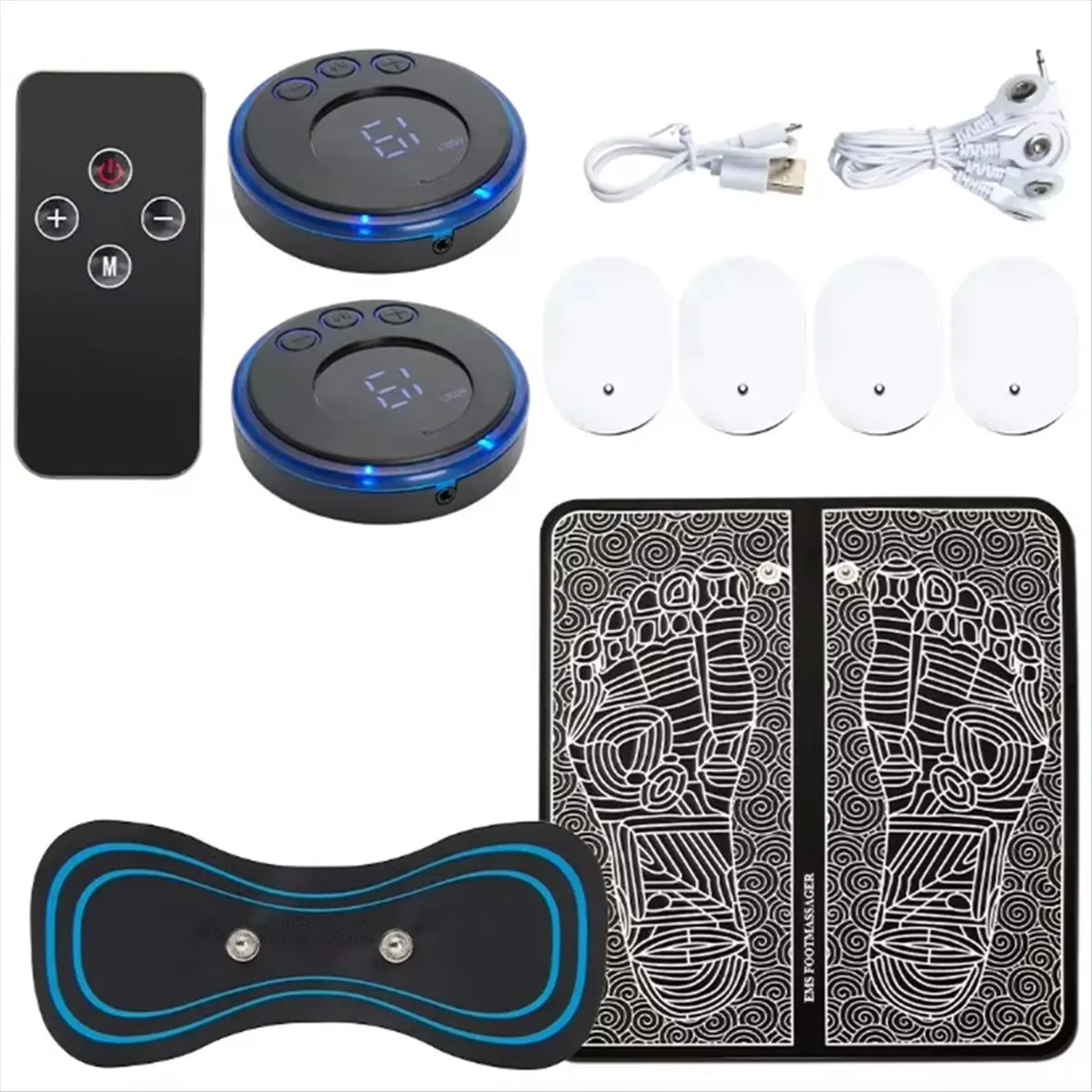 A14M Electric Foot Massager Pad Electrostimulator Massage Mat EMS Muscle Massager Relax Feet Massage Fitness Masajeador USB