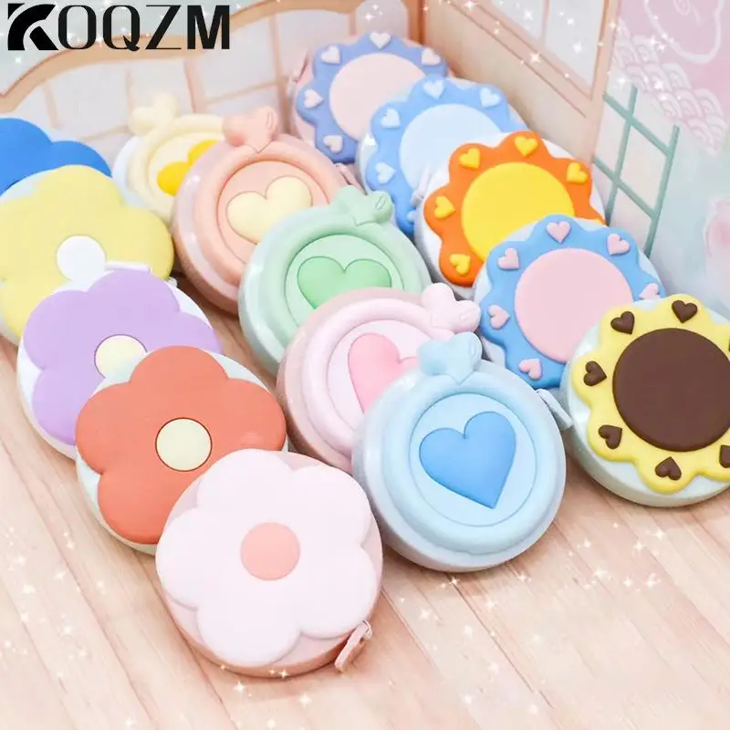 Macaron Cute Mini Tape Measure Tape Measure Leather Round Tape Measure Portable Telescopic Ruler Height Children Ruler
