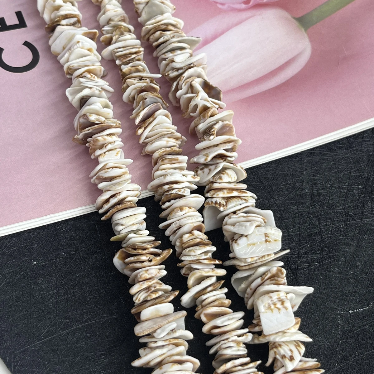 8-9 مللي متر عشوائيا الملونة شل قطع المياه العذبة الطبيعية رائعة صنع المجوهرات عقد دي اي واي سوار أقراط الإكسسوارات الزفاف #6