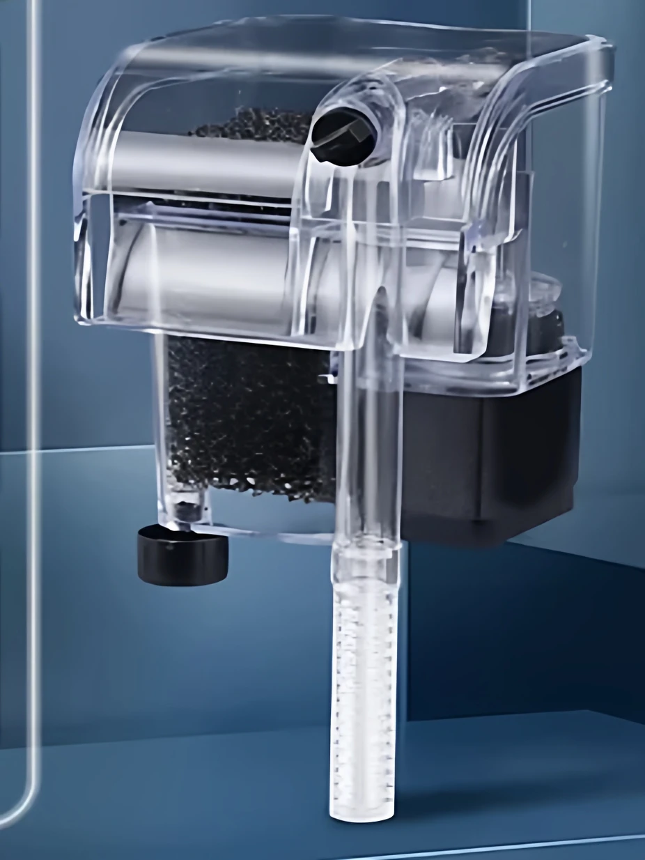 

Aquarium Filter Tee-In-One Wall-Mounted Cascade Oxygen Cleaning Filter for Small Fi Tanks