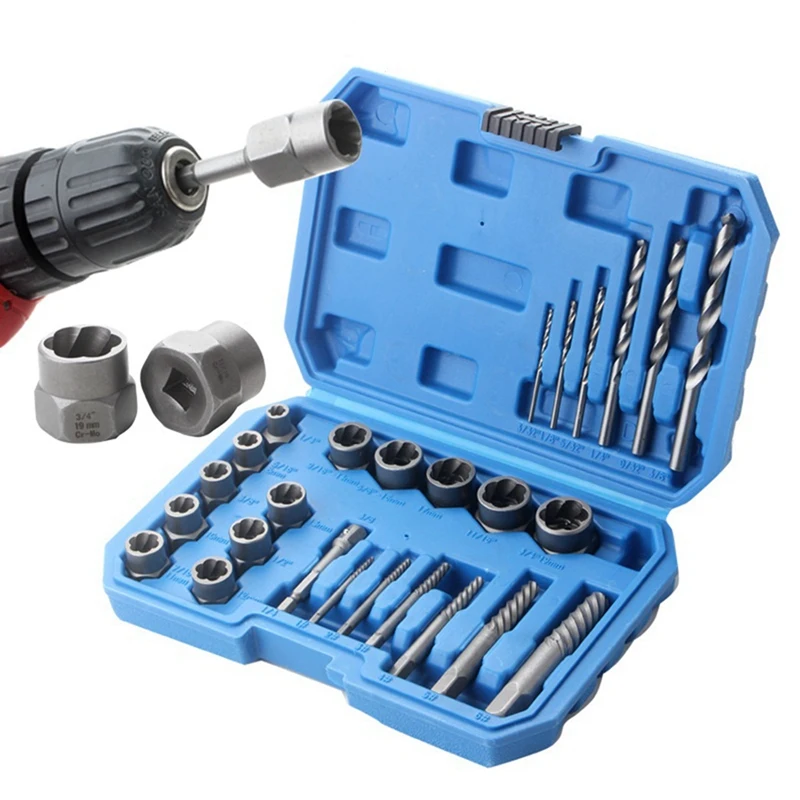 أداة لولبية سداسية من الفولاذ الفضي ، تُستخدم لإزالة المسامير والبراغي والمسامير التالفة ، 26 صولًا