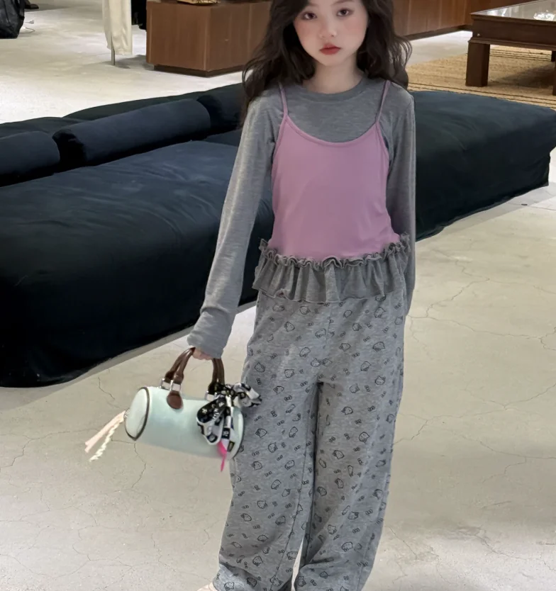 

New Baby Girls Fall Fashion 3 Pieces Fashion Sets, Vest +T-shirt + Pants Princess Elegant Suits 3-10 T