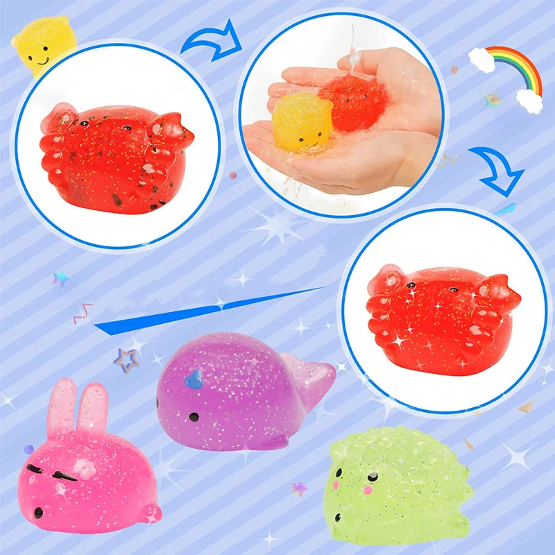 Juguete exprimidor de animales de dibujos animados para niños y niñas, juguetes para aliviar el estrés, Bola de ventilación, suministros de fiesta, regalo de cumpleaños