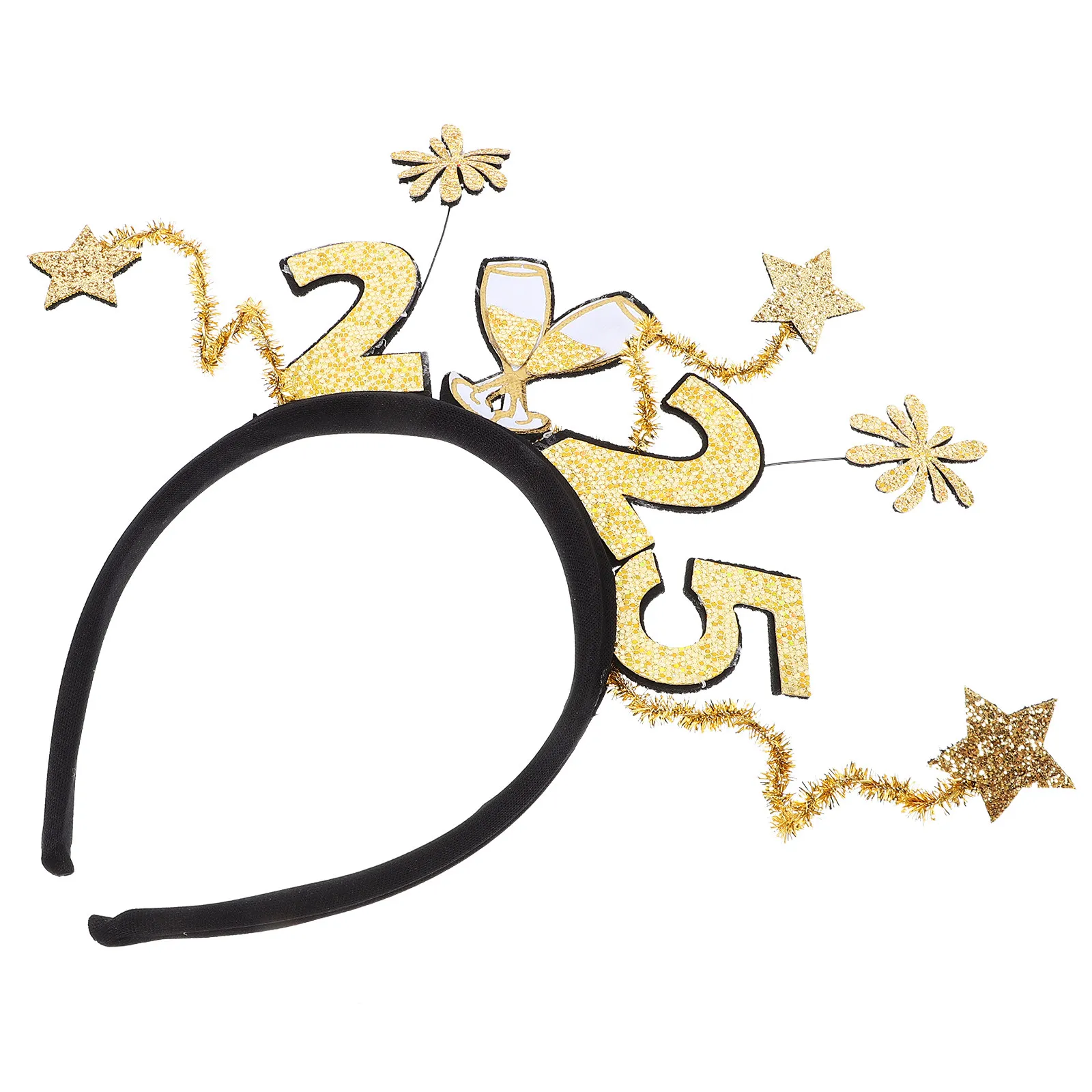 

Новогодняя повязка на голову 2025 с цифрами и звездами, заколка для волос, реквизит для фотосессий, праздничный головной убор, новогодние повязки для вечеринок, для взрослых