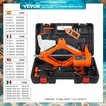 VEVOR Cric Losange Cric Électrique à Ciseau 3T 12V 170-420mm Levage Berline SUV