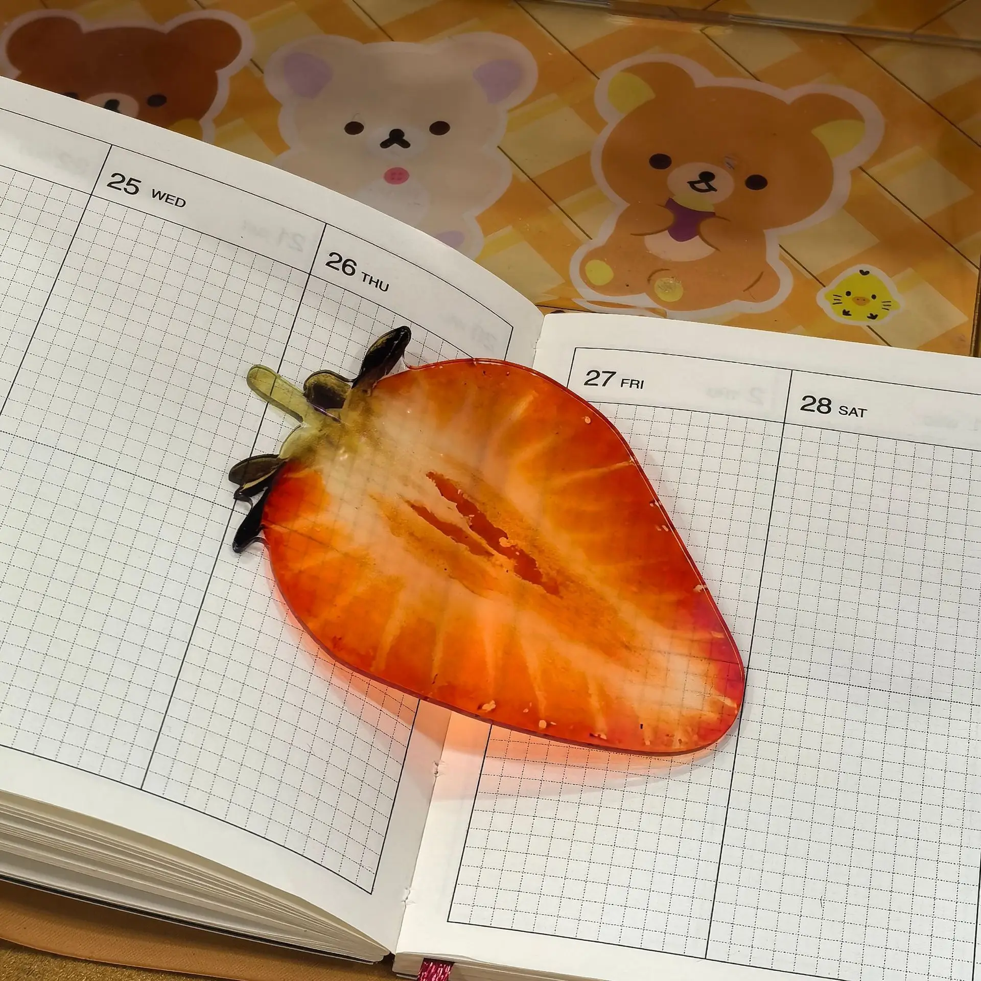 Delicate Transparent Acrylic Apple Bookmark Reading Mark Student Gift Premium Feeling Cute Grape Tomato Bookmarks