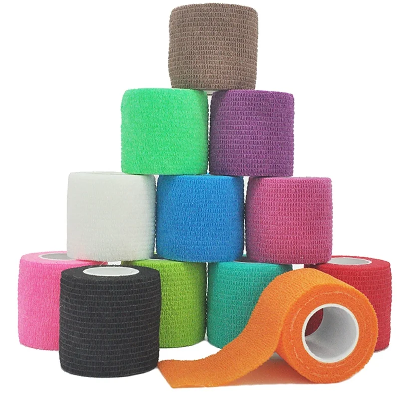 Colorful Sport Self Adhesive Elastic Bandage Wrap Tape Elastoplast For Knee Support Pad Finger Ankle Palm Shoulder Gauze Medical