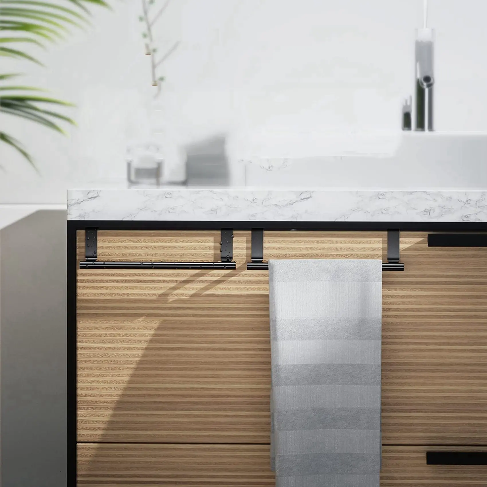 

AB35 — вешалка для полотенец над дверью, держатель для кухонных полотенец, вешалка для полотенец над шкафом, матовый черный, упаковка из 6 шт., для рук, блюда, чайных полотенец