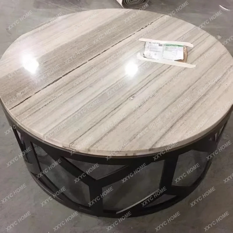 

Журнальный столик для гостиной с мраморной столешницей, современный, в стиле легкой роскоши, винтажный, металлический, круглый