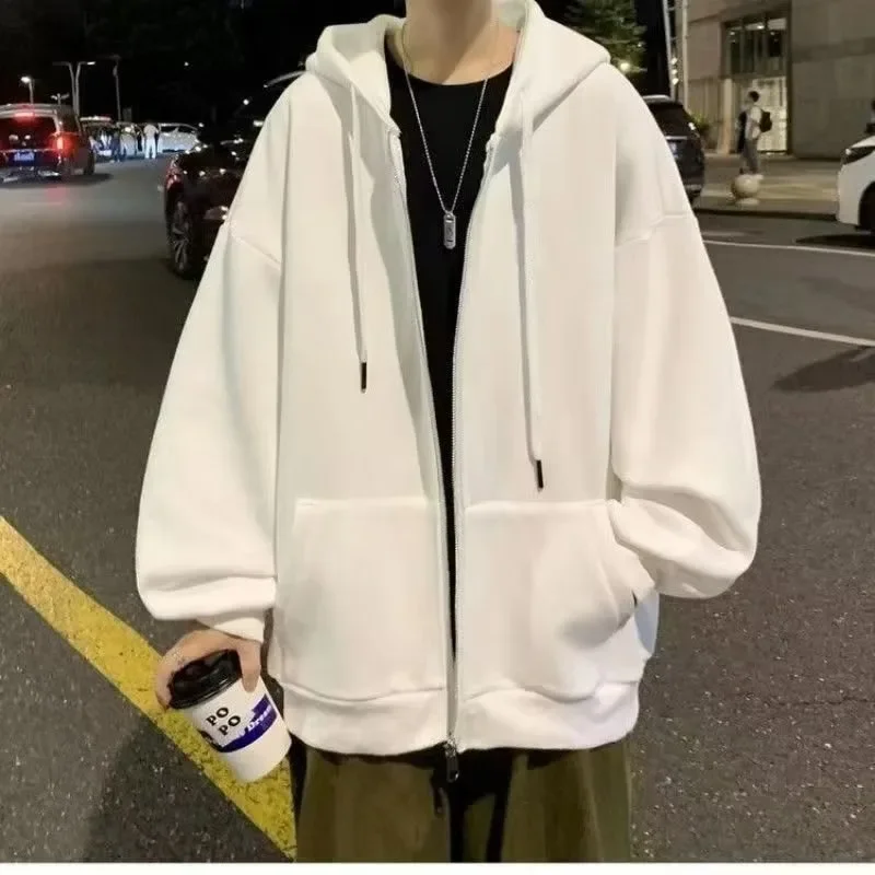 هوديي فضفاض بسحاب مناسب للرجال ملابس رياضية كاجوال خفيفة الوزن مريحة للتنفس نمط ملابس الشارع دعم طباعة شعار مخصص #3