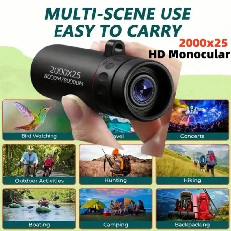 Portable HD Night Vision Monocular Telescope Pocket Compact Scope For Hunting Bird Watching Camping Outdoor view 3