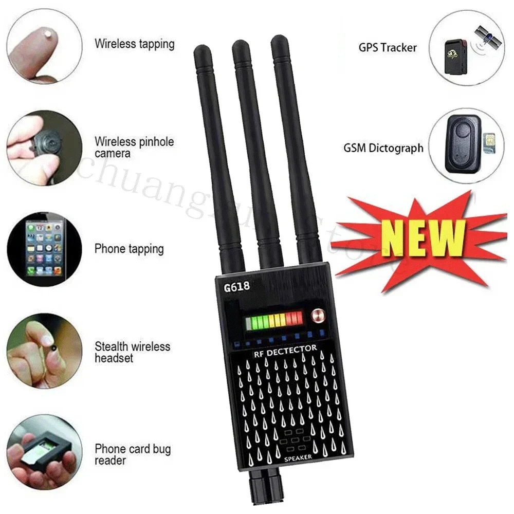 Anti Spy Cameras Detects Anti Wiretapping RF Signal Detector Beep Sweeper With Stronger Anti-inteference GSM GPS  Device Scanner