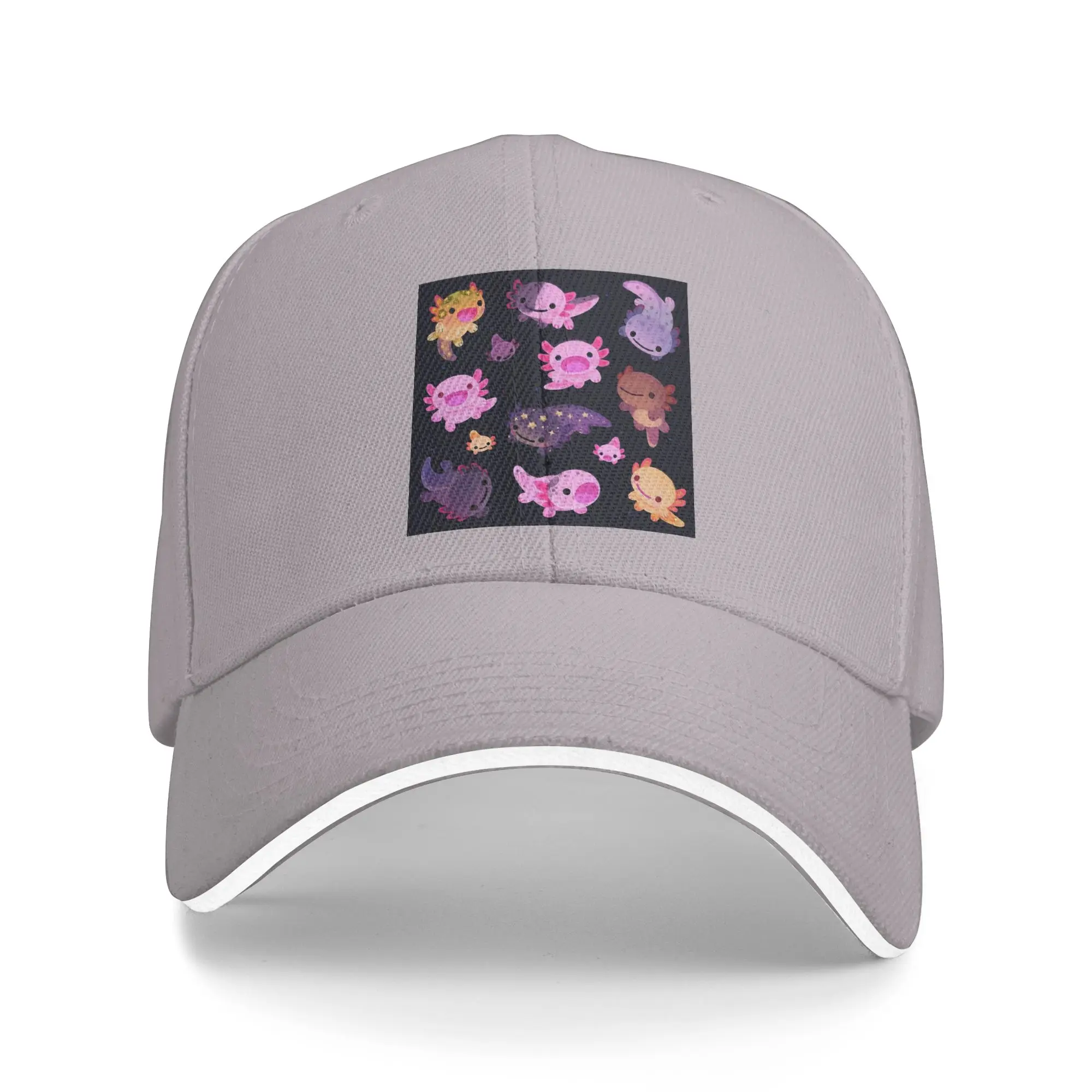 Happy Axolotl Cap Fashion Casual Baseball Caps Adjustable Hat Hip Hop Summer Unisex Baseball Hats Customizable Polychromatic
