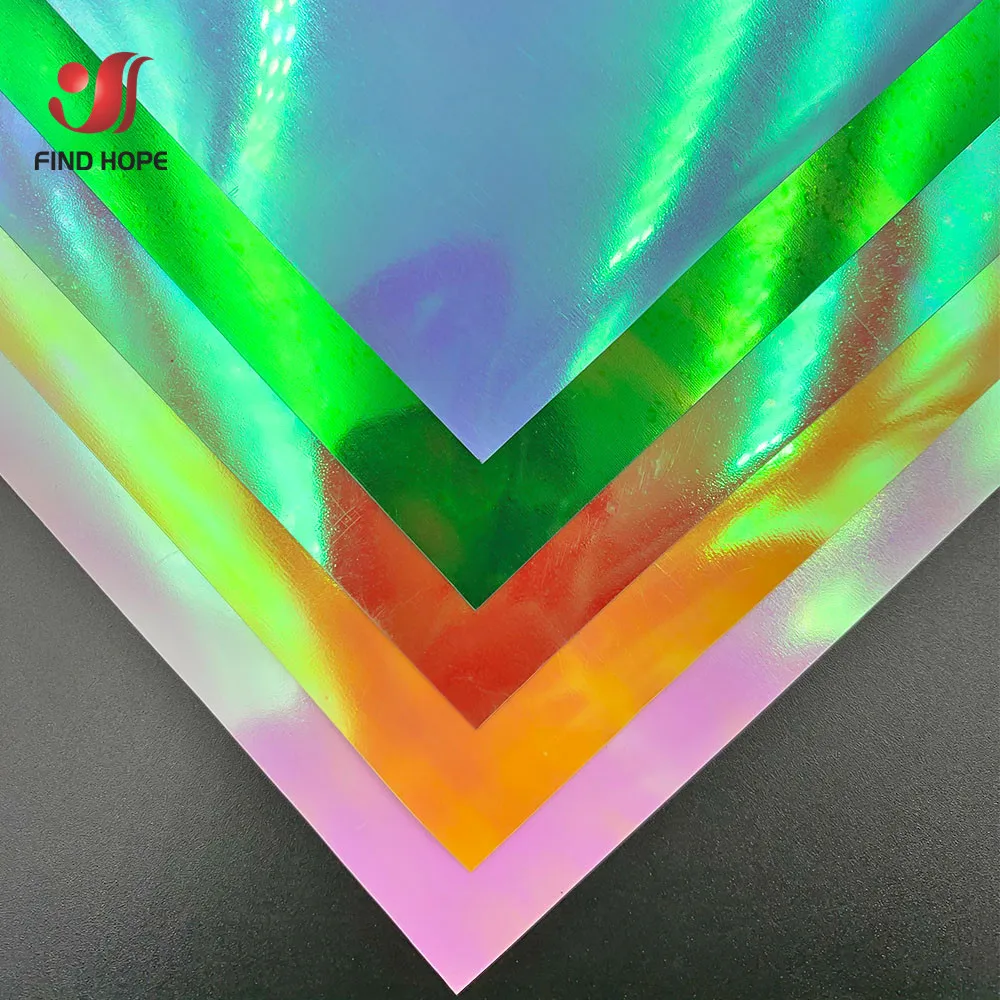 Iridescent Holographic HTV Iron On Film 12x10 Inch 5 Sheets - Shimmer Vinyl for Fabric Custom Apparel DIY Clothes Decoration