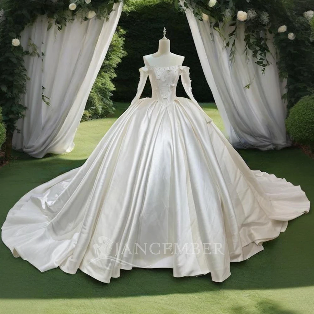 

2025 Exquisite Sexy Ball Gown Women's Wedding Dresses Appliques Bride Gowns Square Collar Princess Customized Vestido De Noivas