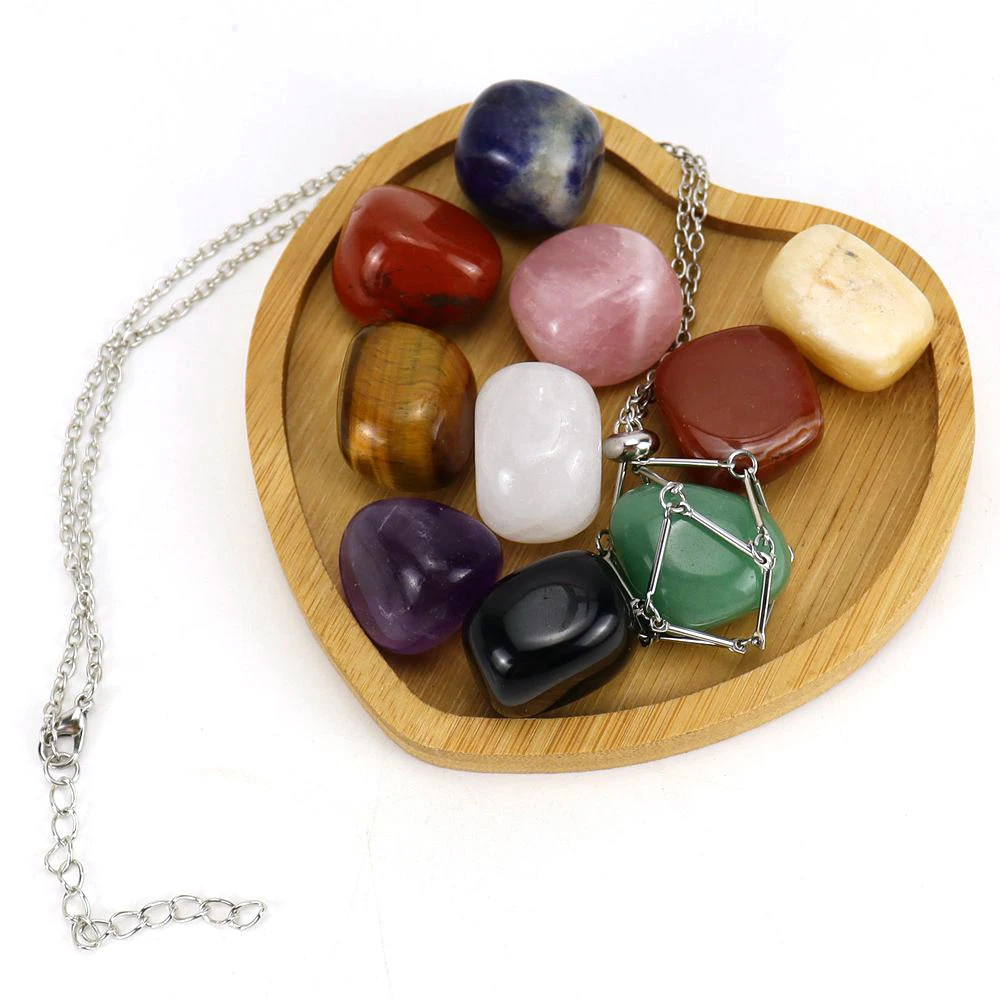 New Crystal Holder Cage Chain Necklace Interchangeable Adjustable Crystal Net Metal Necklace Stone Collecting Holder for Women