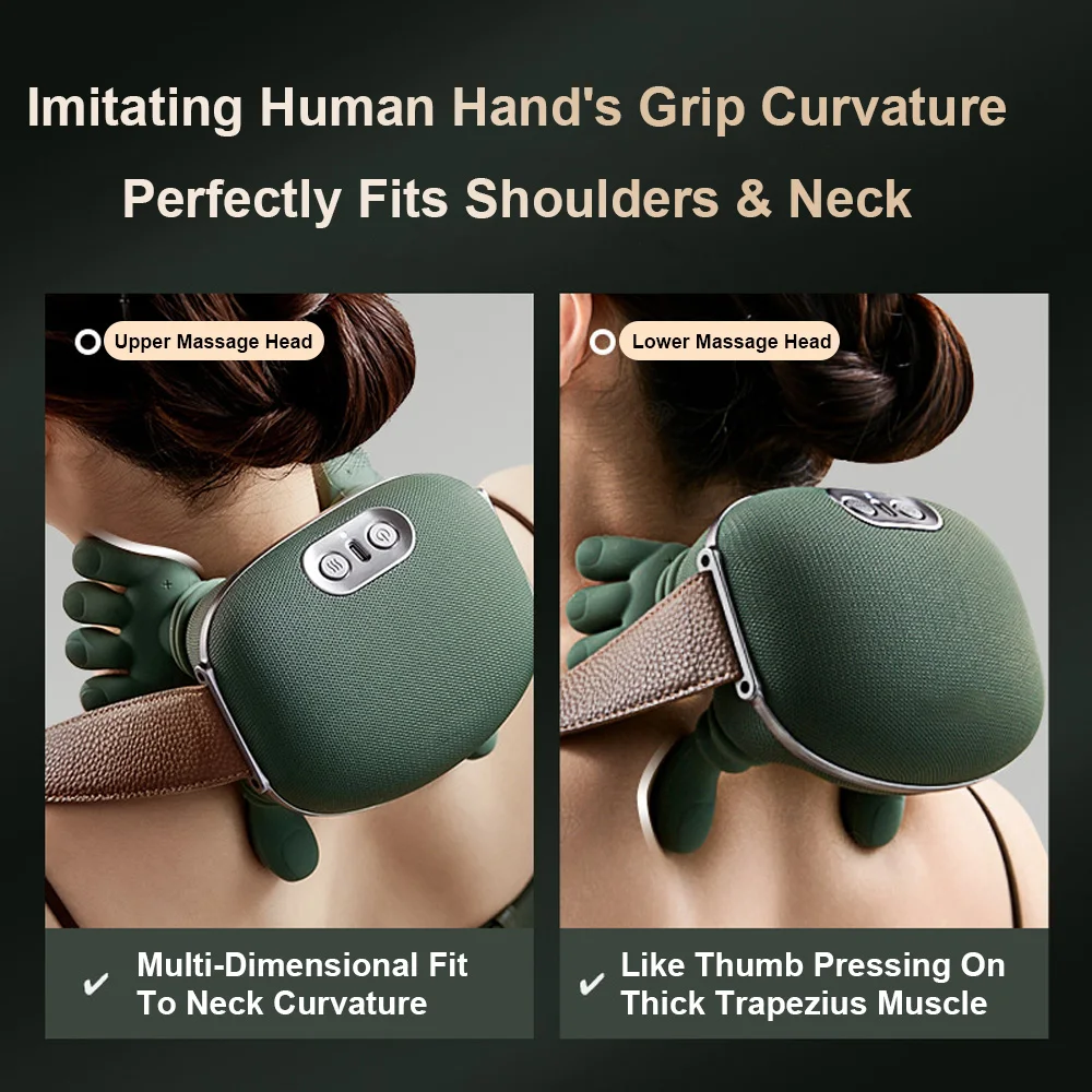

Bionic Neck Shoulder Shawl Massager N7 3-Level Kneading Heating Cervical Waist Leg Pillow Portable for Office Home 2025
