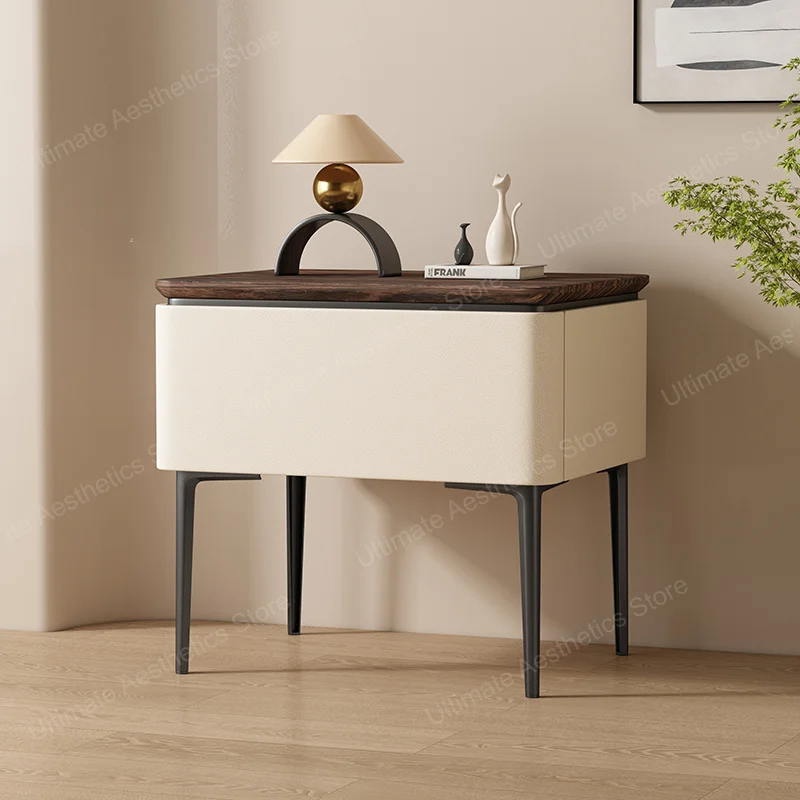 Space Saving Bedside Table Italian Style Modern Luxury Bedside Table Storage With Drawers Mesa De Noche Bedroom Furniture