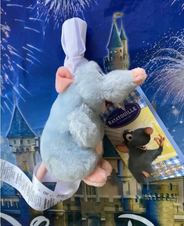 Authentic Disney Ratatouille Chef Remy Magnetic Shoulder Plush Toy New