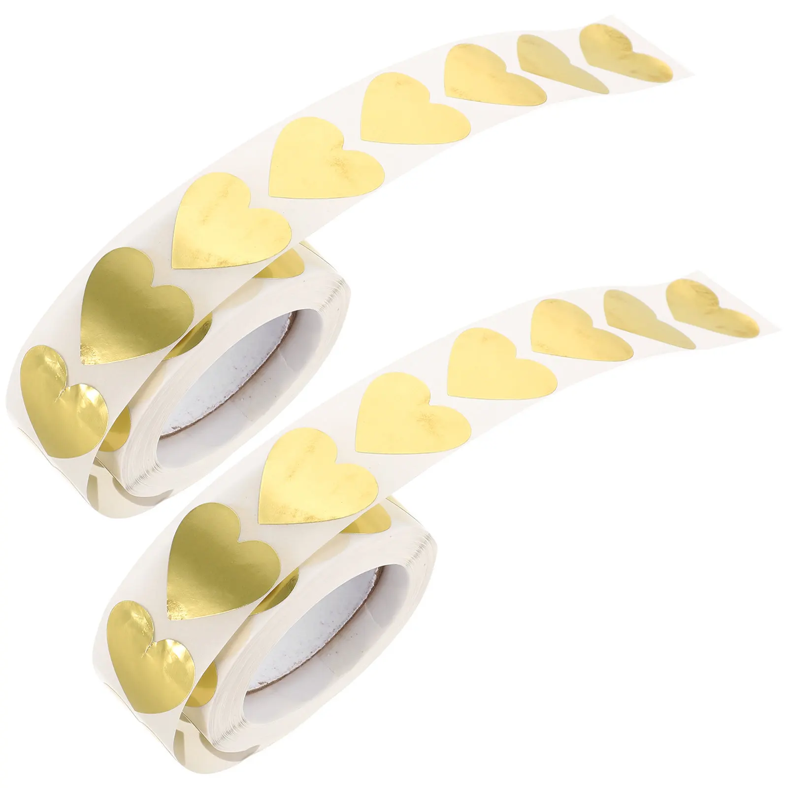 

2 Rolls Heart Shaped Self Adhesive Sealing Stickers for Envelopes Gift Wrapping Scrapbooking Party Favors Wedding Labels