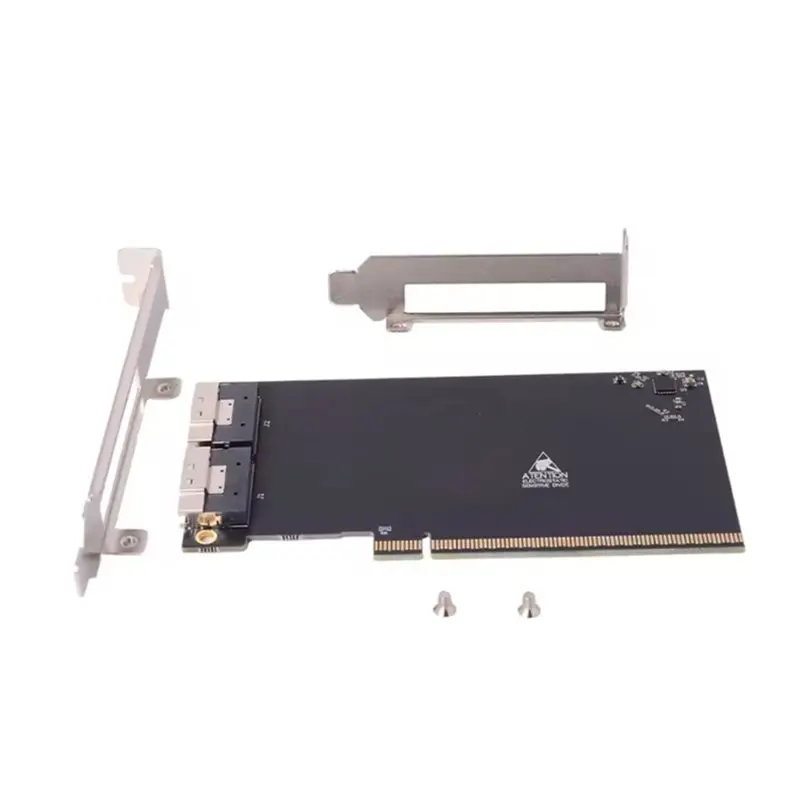 

AT82-External EGPU Adapter Card PCIE X16 To 2 Port SFF-8654 8I X8 Graphics Card With Full/Short Half Height Baffle