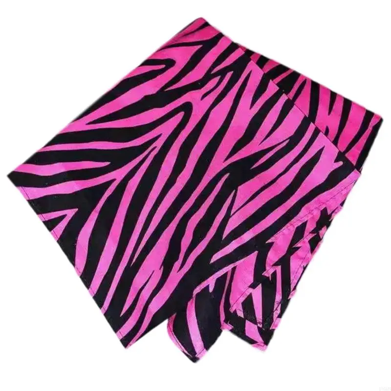 

P88B Women Handkerchief Pink Zebras Bandan Zebras Headwrap Y2kBandana Top Turban