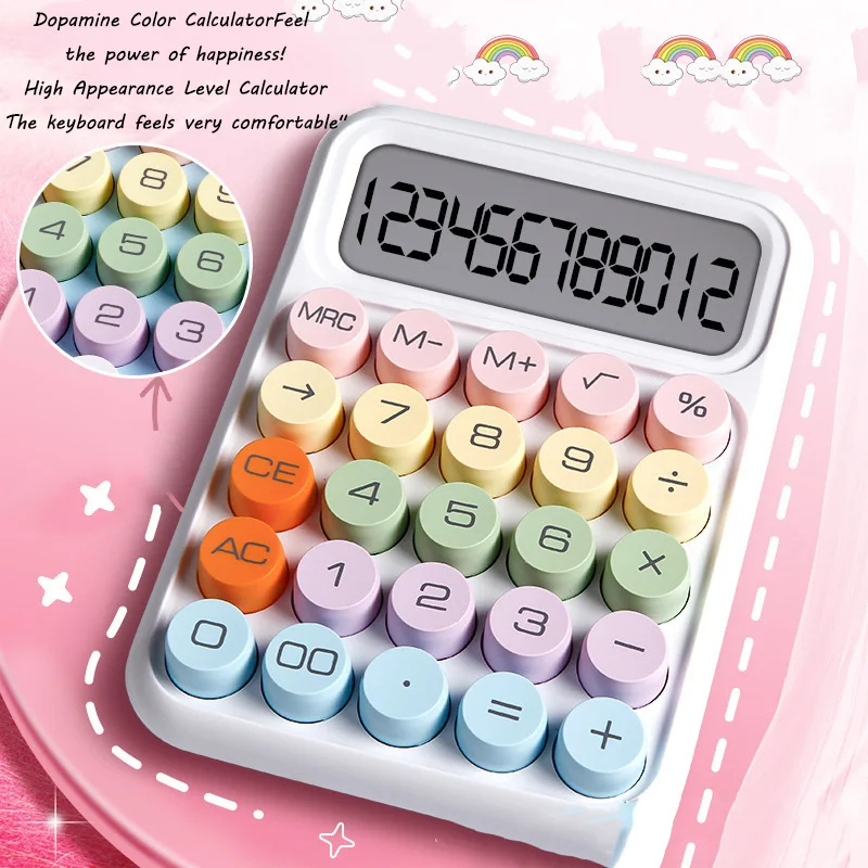 Dopamine Calculator with Mechanical Keys High Aesthetic Good Feel Suitable for Office and Study Desk Phone Stand