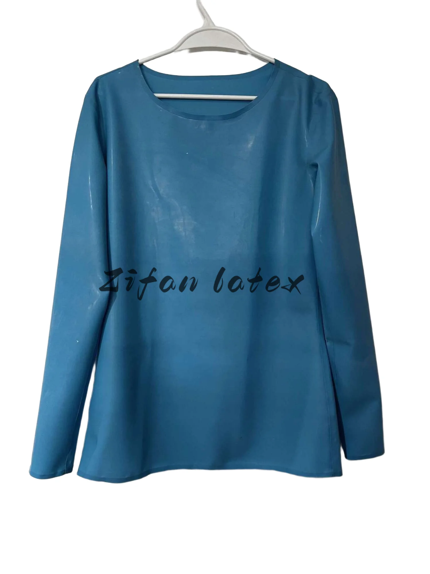 Light Blue Long-sleeved Latex Shirt