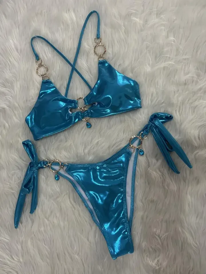 Metal Rings Bikinis Hollow Out Bikini Women Swimsuit Female Brazilian Swimwear… - Image 5