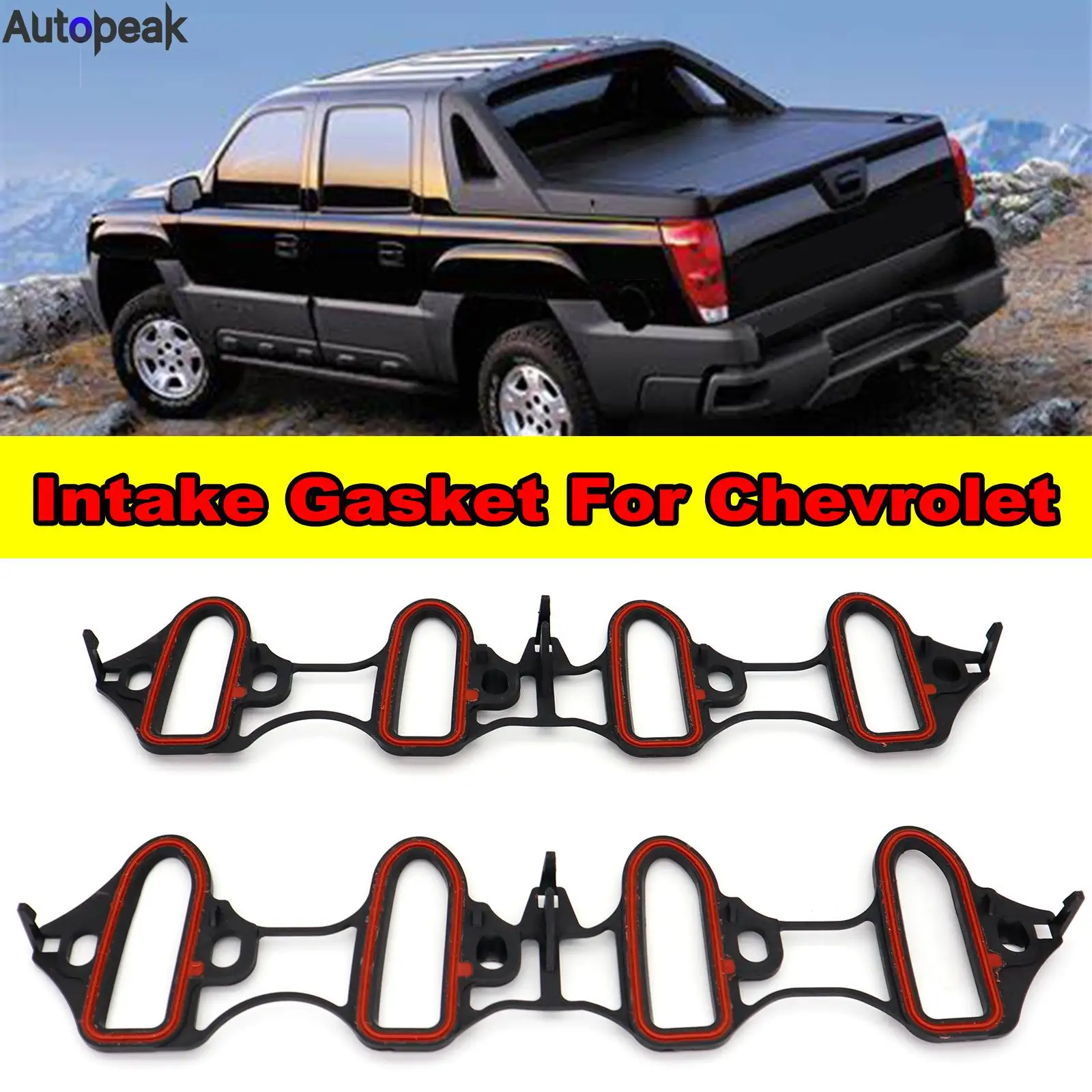 

2PCS Car Engines Intake Manifold Gasket Replacement Parts For Chevy Chevrolet Silverado Hummer 1999-2015 5.3L 6.0L OHV 89060413