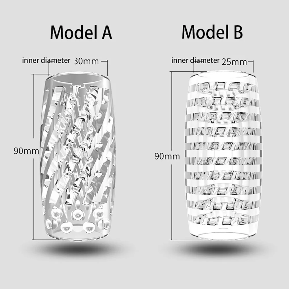 قابلة لإعادة الاستخدام كأس الاستمناء الذكور الذكور القضيب كم الجنس لعب شفافة كريستال المهبل محكم نفق جيب الجنس لعب الكبار #2