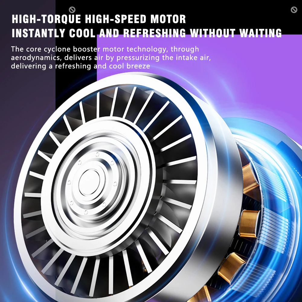 Mini Handheld Fan Portable 100 Wind Speed Mecha Style High Speed Turbo Fan USB Charging Electric Wind Cannon For Summer