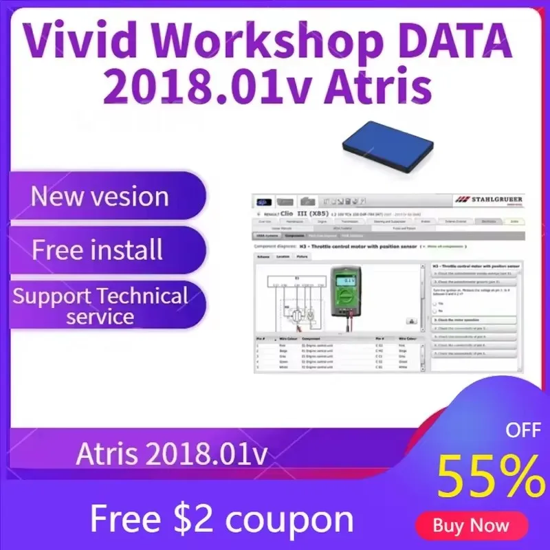 

Hot sale Vivid Workshop data 2018.01v Automotive parts catalogue (Atris Technik) Vivid Europe 80GB H auto repair software