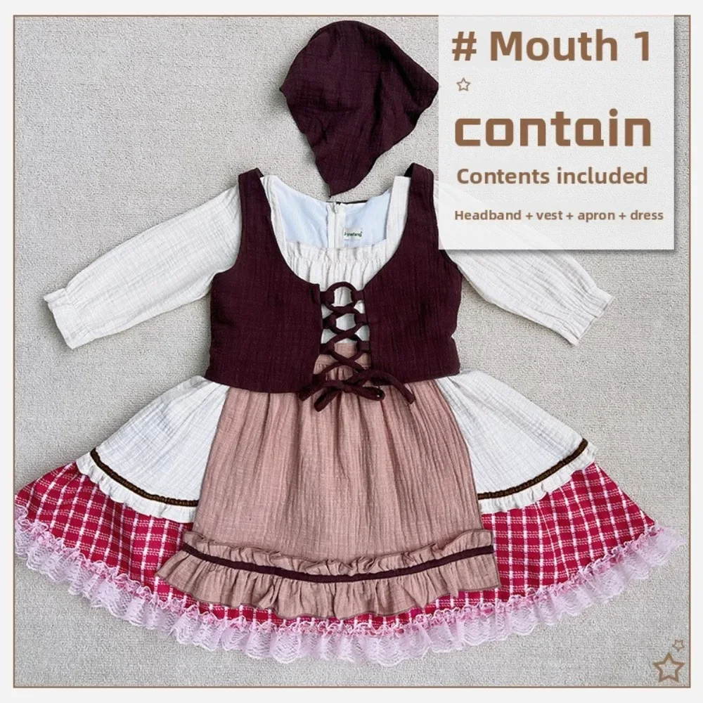 ذو الرداء الأحمر الصغير - فستان فرنسي على الطراز الريفي لعيد الميلاد لزي الهالوين للأطفال