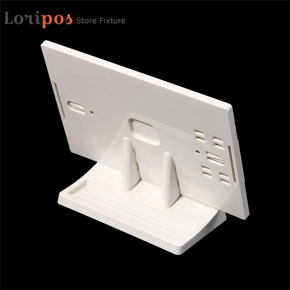 A5 Plastic Photo Picture Ticket Stand Desk Sign Price Tag Display Label Holder White Wall Mounted Frame