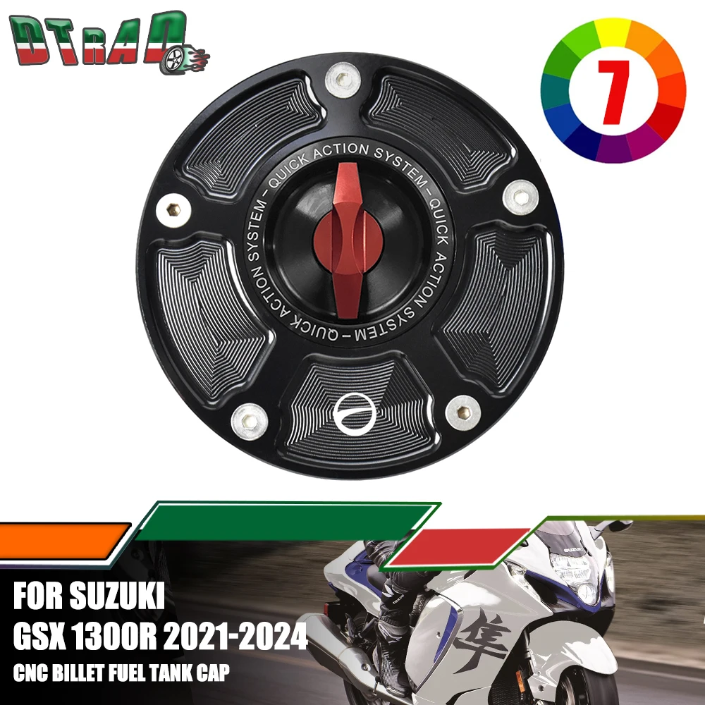 For SUZUKI GSX1300R HAYABUSA 2021 2022 2023 2024 Motorcycle Accessories CNC Billet Fuel Tank Cap Keyless Gas Oil Airbox Cover