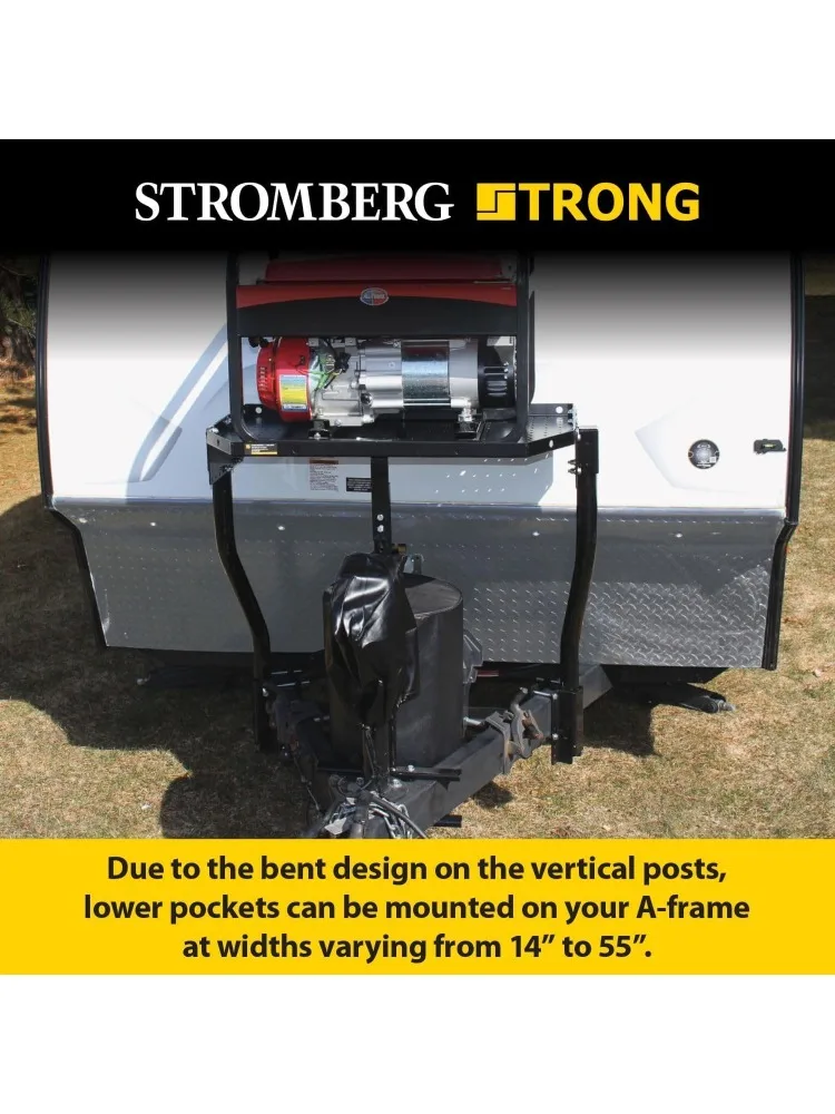 CC-255 トレーラー トレイ - RV およびキャンピングカー用の屋外および発電機保管用 A フレーム カーゴ キャリア - ブラック