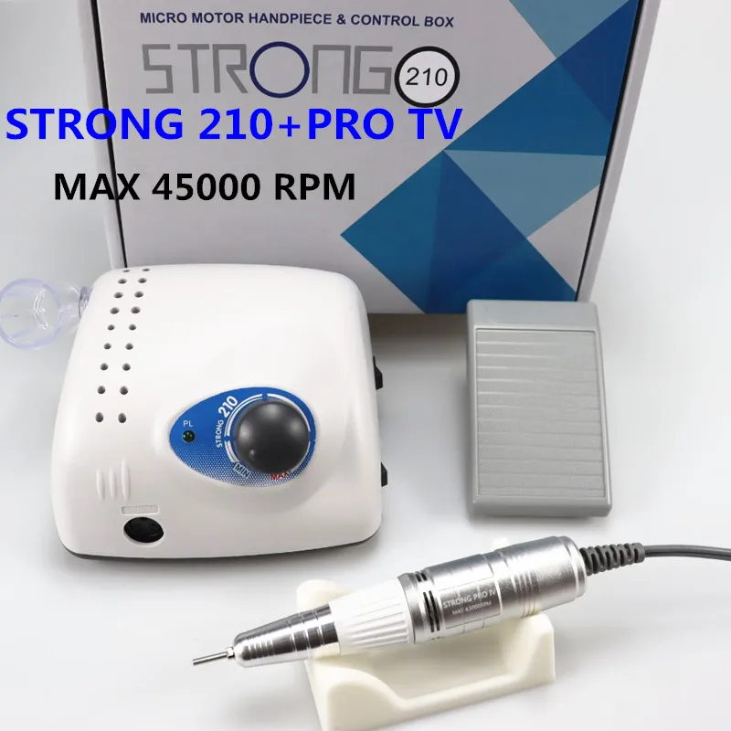 

NEW Strong 210 ProIV Nail Drill 65W 45000 Machine Cutters Manicure Electric Nail Drill Milling Manicure Machine Polish Nail File