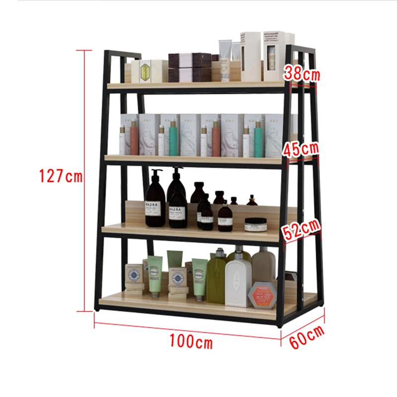 Benutzer definierte, moderne nordische Stil 4 Tier Holz Kosmetik Regale Hot Sale Retail Display Rack