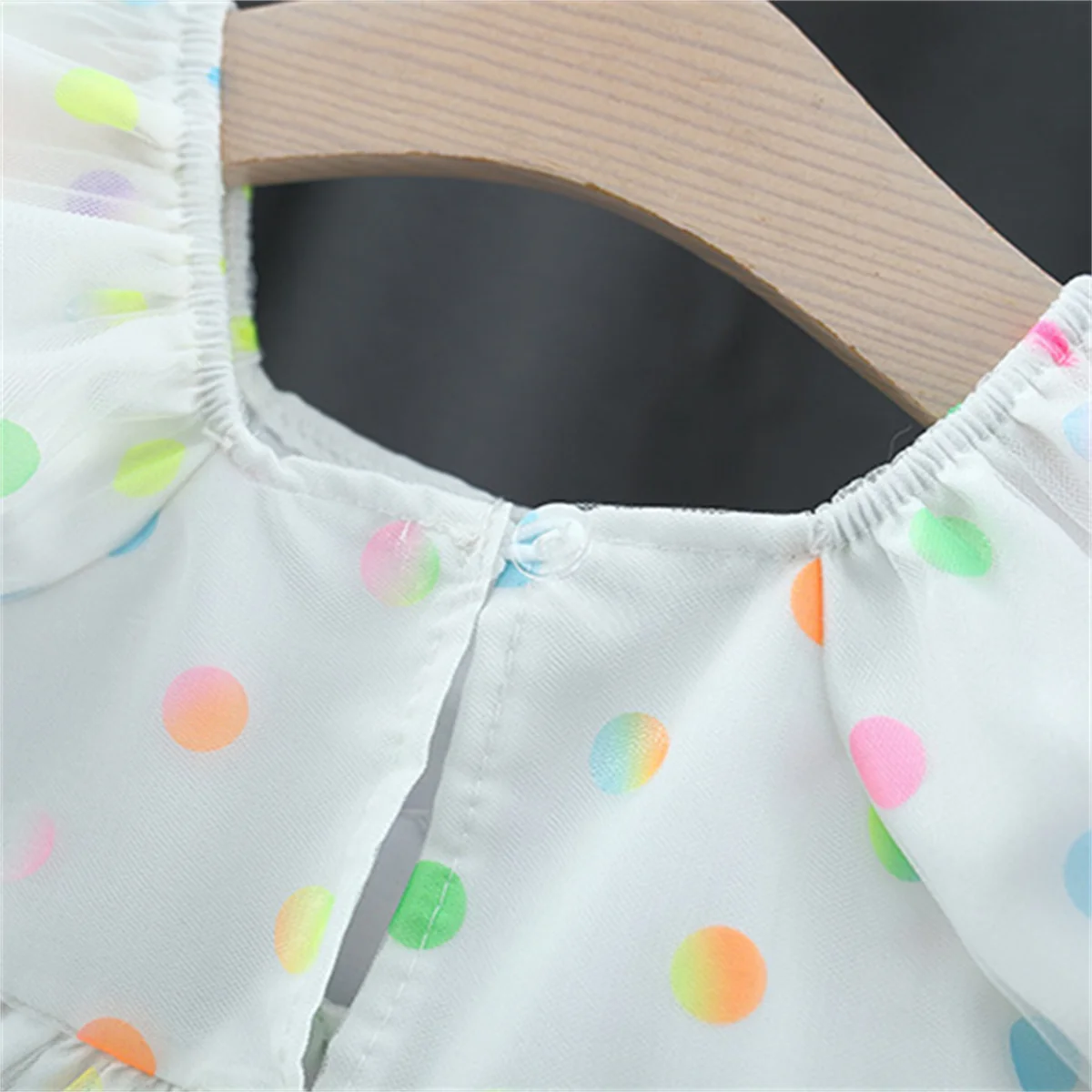 Baby Birthday Party Dress Girl Baby Colorful Dot Bow Mesh Beautiful Princess Dress Summer Toddler Short Sleeve Clothing